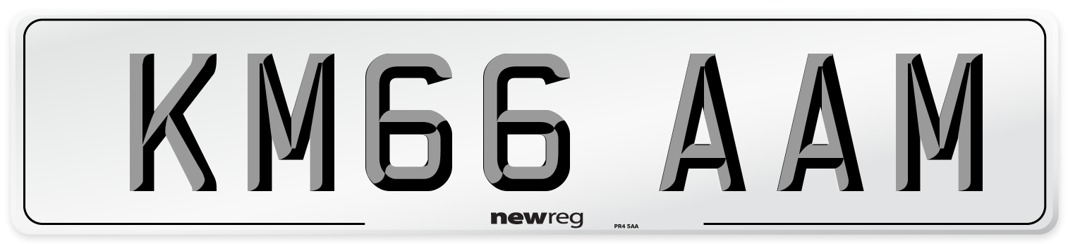 KM66 AAM Number Plate from New Reg